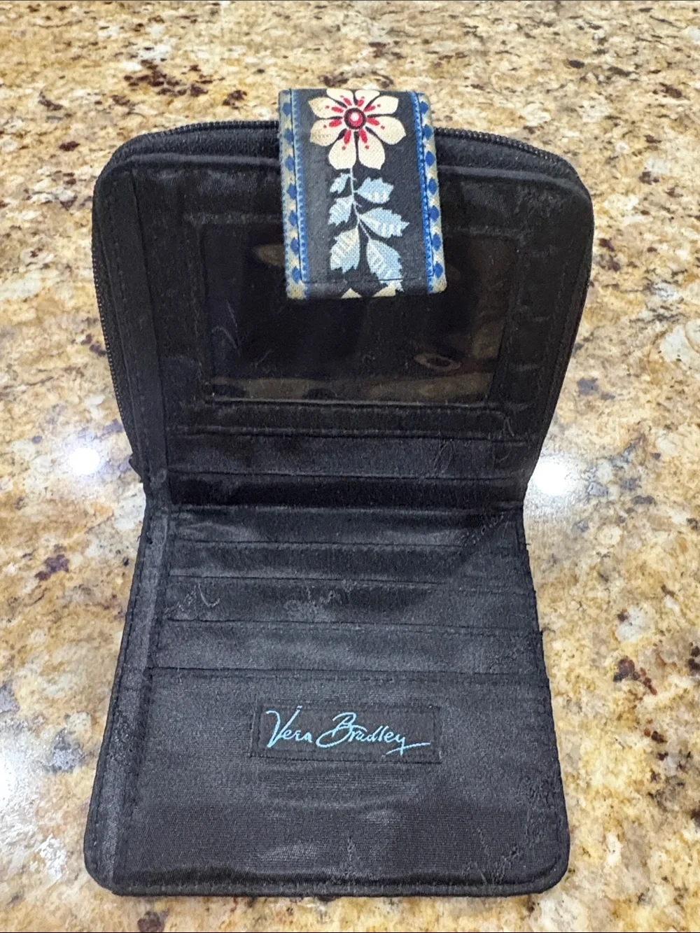 Vera Bradley Quilted Blue Plaid Interior Backpack with matching wallet - Picture 6 of 7